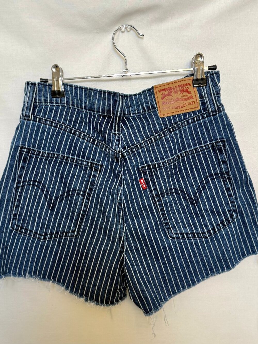 Limited edition Levi's stripe denim shorts